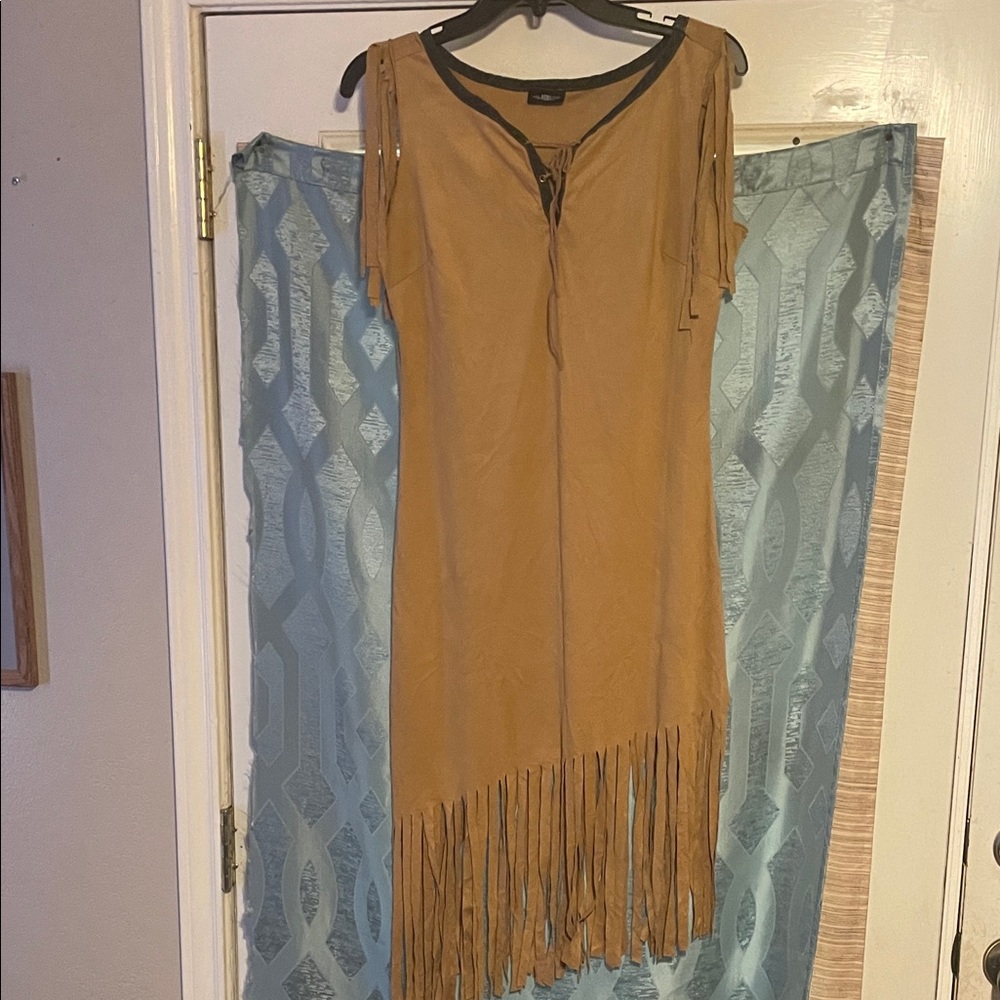 Fringe Tan Dress